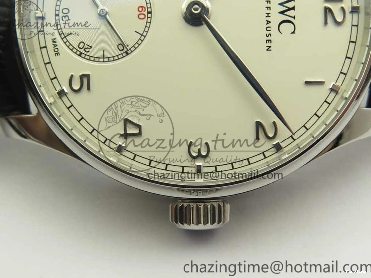 MIROTIME 0510 Efficient Portuguese Tourbillon IW5463 SS ZF Best Edition White Dial on Black Leather Strap 7170